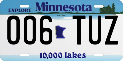 MN license plate 006TUZ