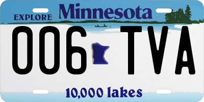 MN license plate 006TVA