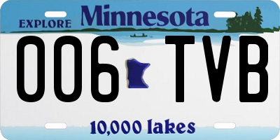 MN license plate 006TVB