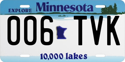 MN license plate 006TVK