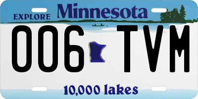 MN license plate 006TVM