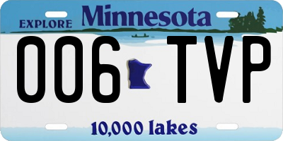 MN license plate 006TVP