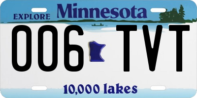 MN license plate 006TVT