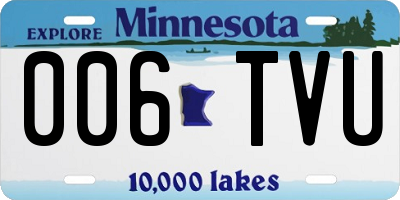 MN license plate 006TVU