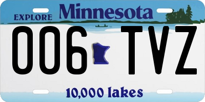 MN license plate 006TVZ