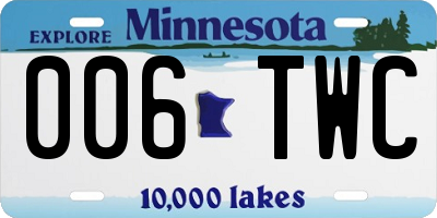 MN license plate 006TWC