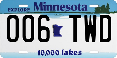 MN license plate 006TWD