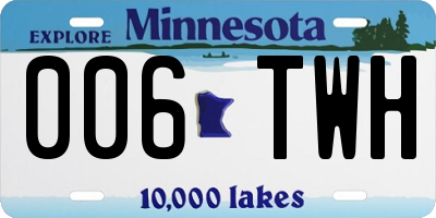 MN license plate 006TWH