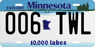 MN license plate 006TWL