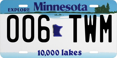 MN license plate 006TWM