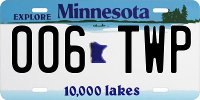 MN license plate 006TWP