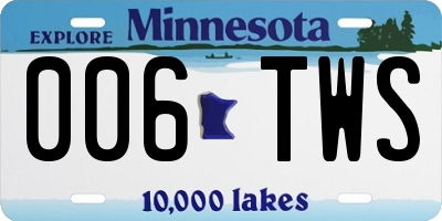 MN license plate 006TWS