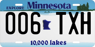 MN license plate 006TXH