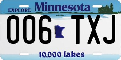 MN license plate 006TXJ