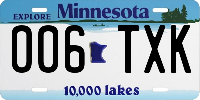 MN license plate 006TXK