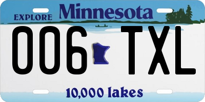 MN license plate 006TXL