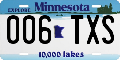 MN license plate 006TXS