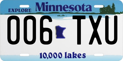 MN license plate 006TXU
