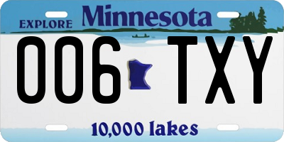 MN license plate 006TXY