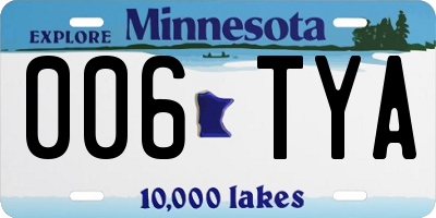 MN license plate 006TYA