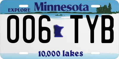 MN license plate 006TYB