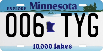 MN license plate 006TYG