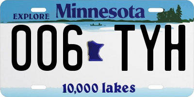 MN license plate 006TYH