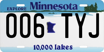MN license plate 006TYJ
