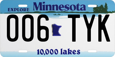 MN license plate 006TYK