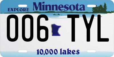 MN license plate 006TYL