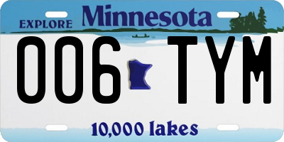 MN license plate 006TYM