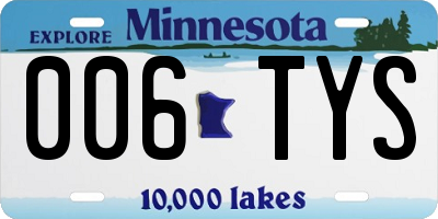 MN license plate 006TYS