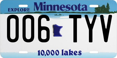 MN license plate 006TYV