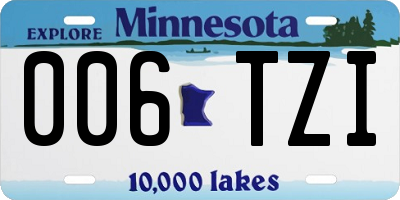 MN license plate 006TZI