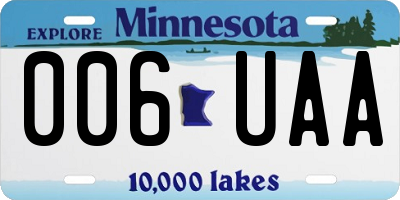 MN license plate 006UAA