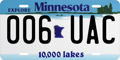 MN license plate 006UAC