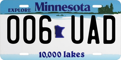 MN license plate 006UAD
