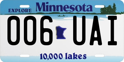 MN license plate 006UAI