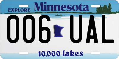 MN license plate 006UAL