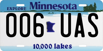 MN license plate 006UAS