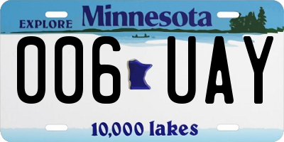 MN license plate 006UAY