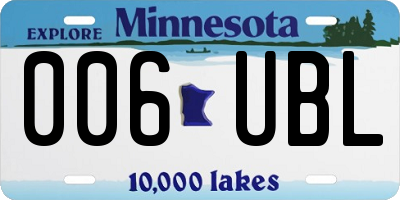 MN license plate 006UBL