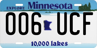 MN license plate 006UCF