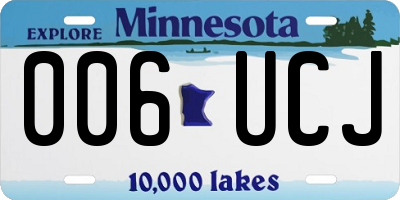 MN license plate 006UCJ