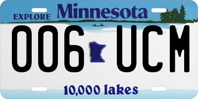 MN license plate 006UCM