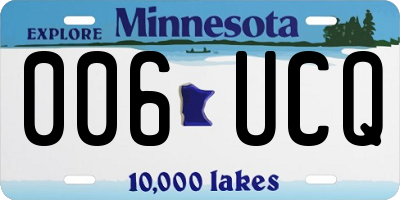 MN license plate 006UCQ