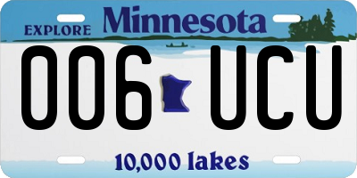 MN license plate 006UCU