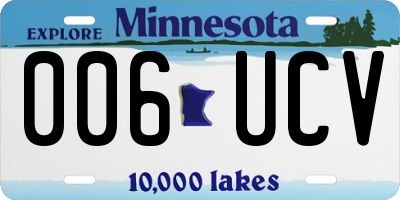 MN license plate 006UCV