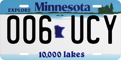 MN license plate 006UCY