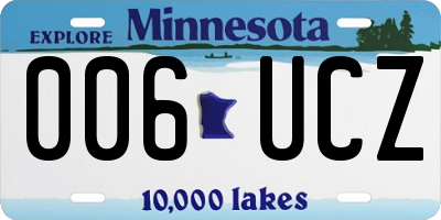 MN license plate 006UCZ